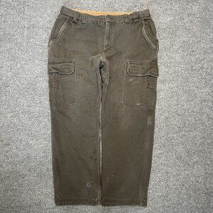 Duluth Trading Co Mens Cargo Pants Brown 38x32 Heavyweight Rugged Workwear